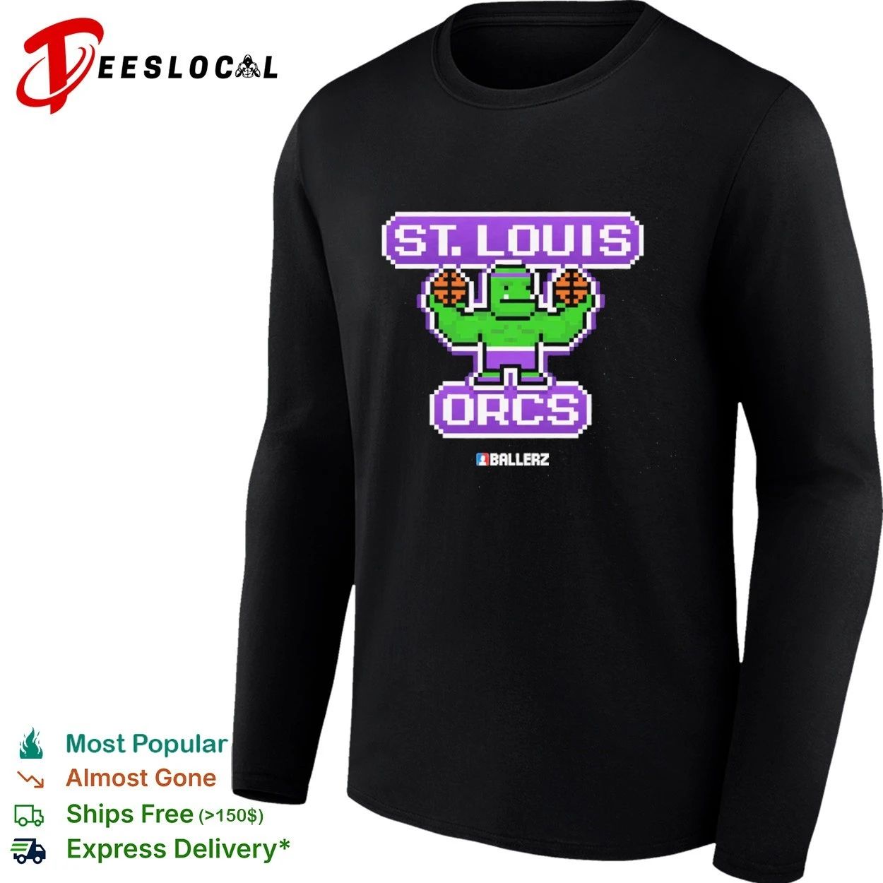 St Louis Orcs Ballerz basketball pixel art T-shirt