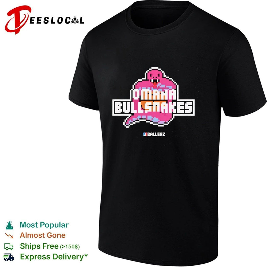 Omaha Bullsnakes Ballerz Pixel Art Snake T-shirt