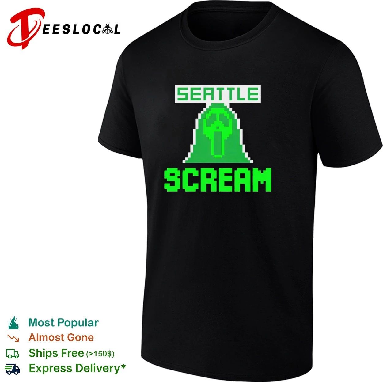 Seattle Scream Retro Gaming Style horror movie T-shirt