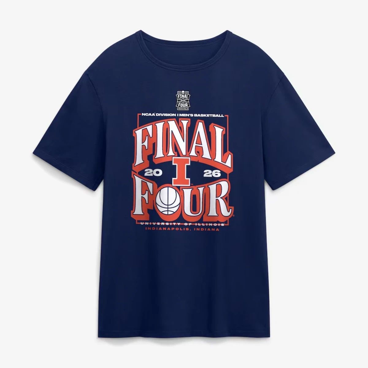 Illinois Fighting Illini NCAA Division I Men’s Basketball Tournament March Madness Final Four 2026 T-Shirt