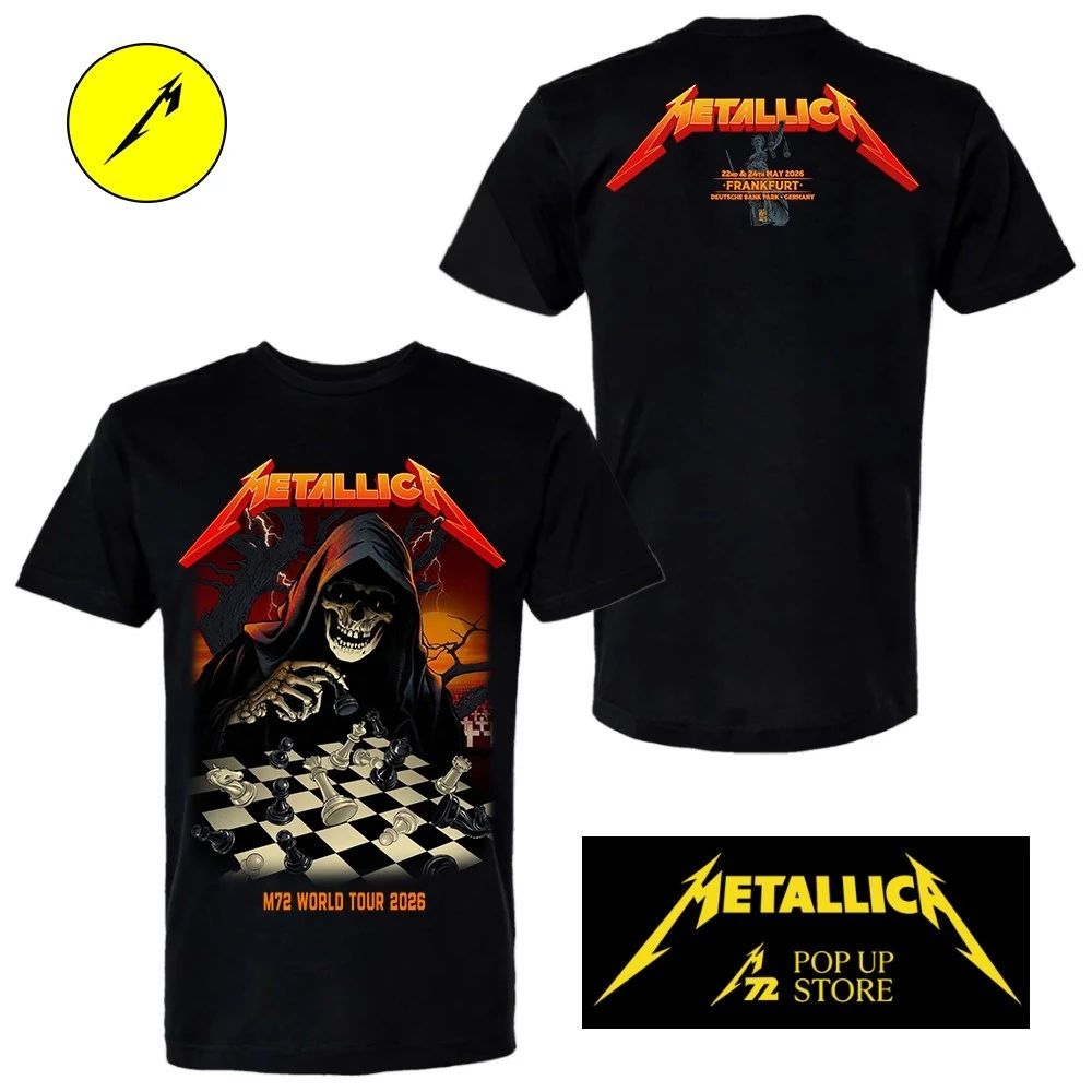 Metallica M72 World Tour 2026 Frankfurt Shirt May 22 & 24 • Poster Art By Vance Kelly
