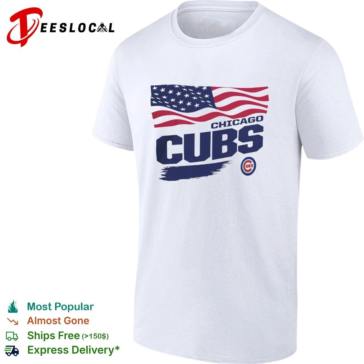 Chicago Cubs Waving Flag Chicago Cubs Starter T-shirt
