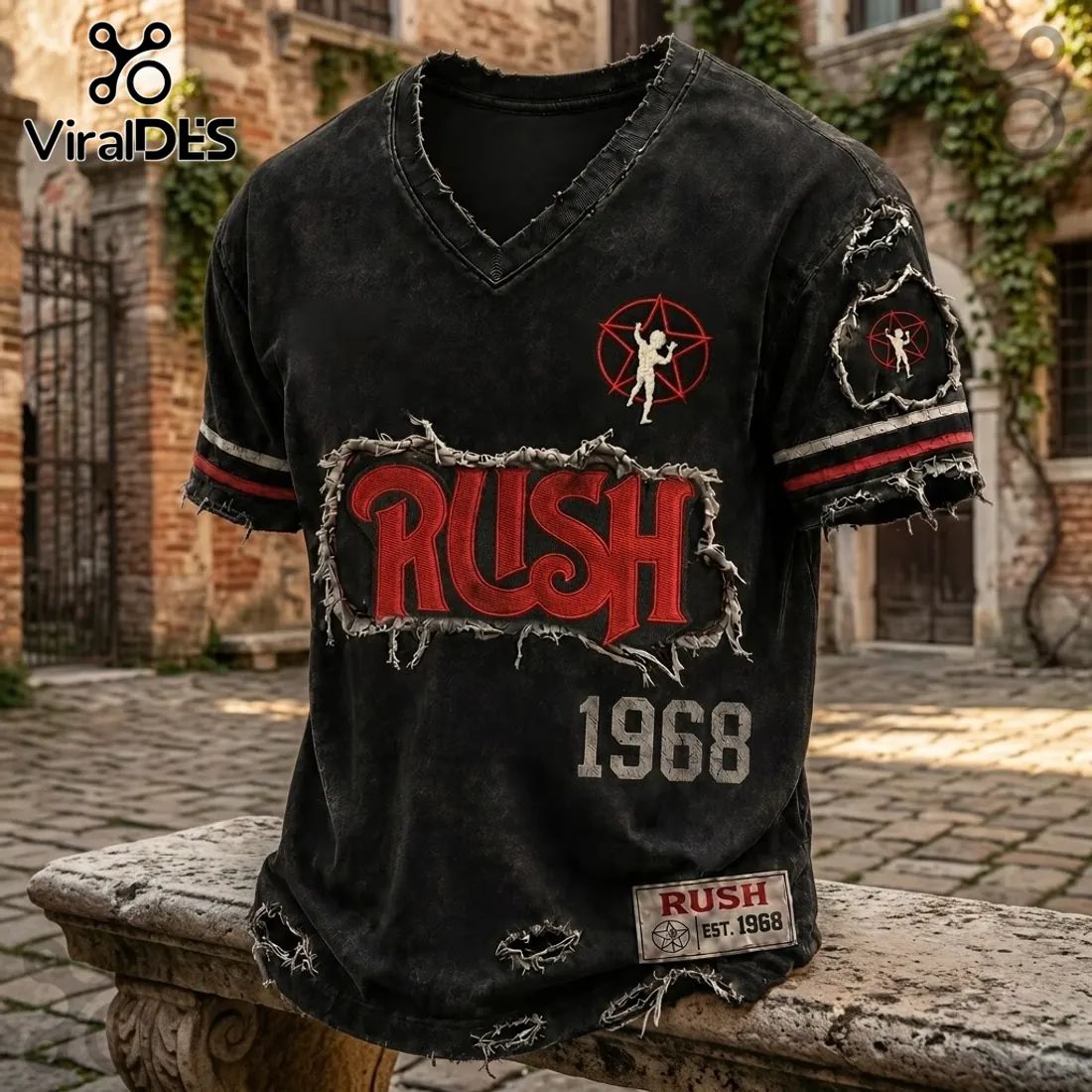 Rush Rock Band Limited Edition Distressed T-Shirt