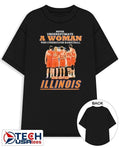 Never underestimate a woman who understands basketball and loves Illinois Fighting Illini shirt