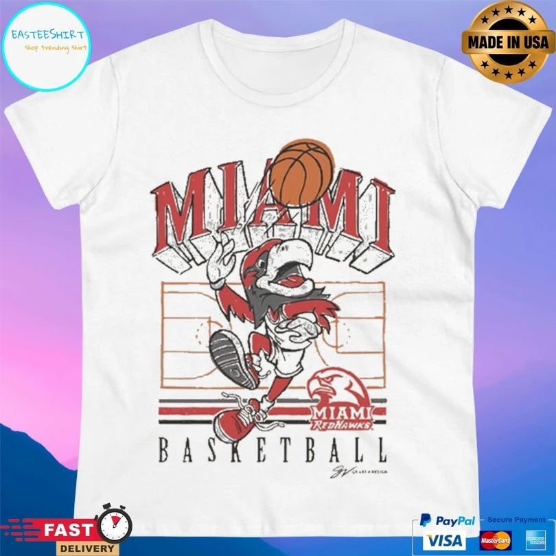 Miami Redhawk Basketball Mascot Cartoon 2026 T-shirts