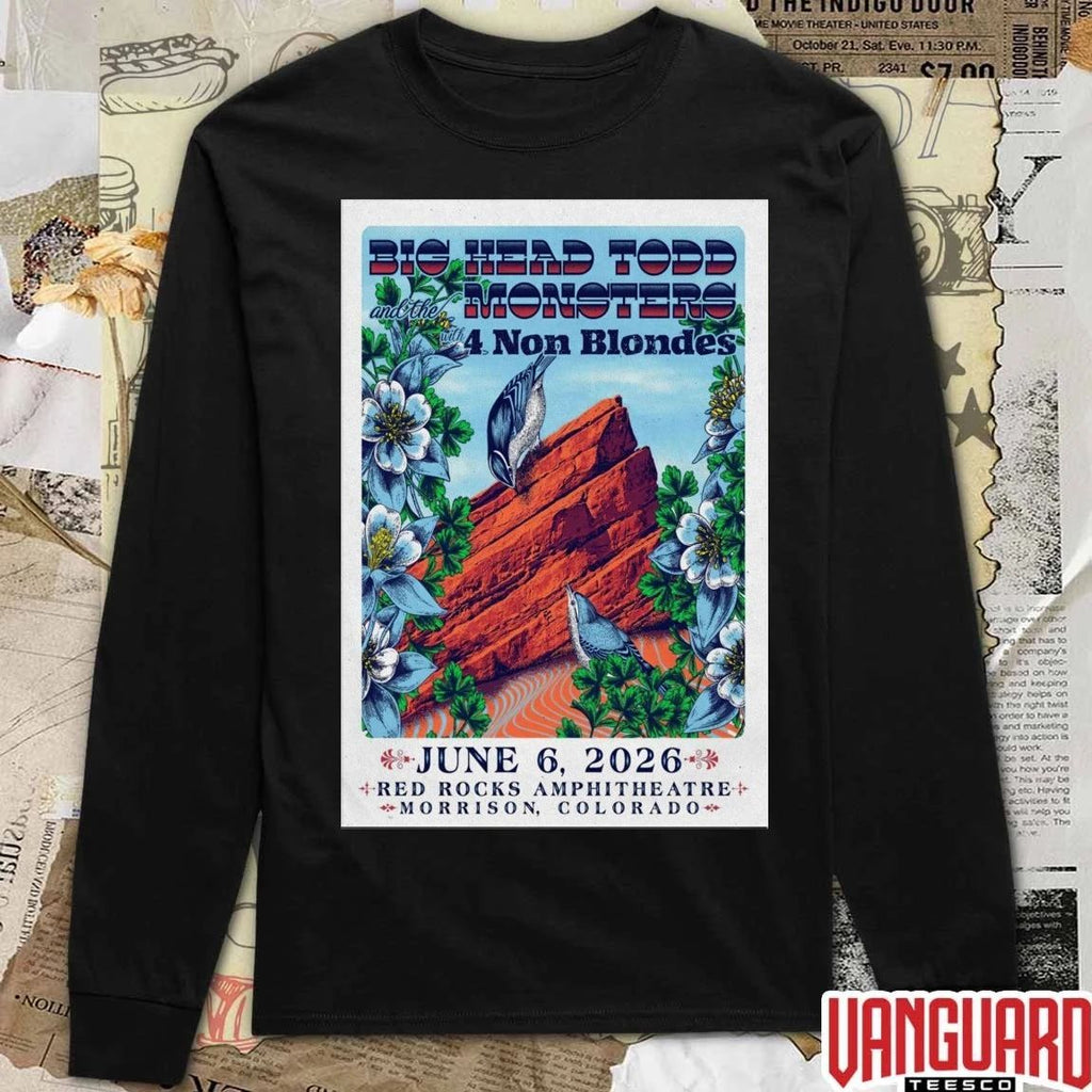Big Head Todd & the Monsters June 6, 2026 Red Rocks Amphitheatre Morrison, CO Poster t-shirt
