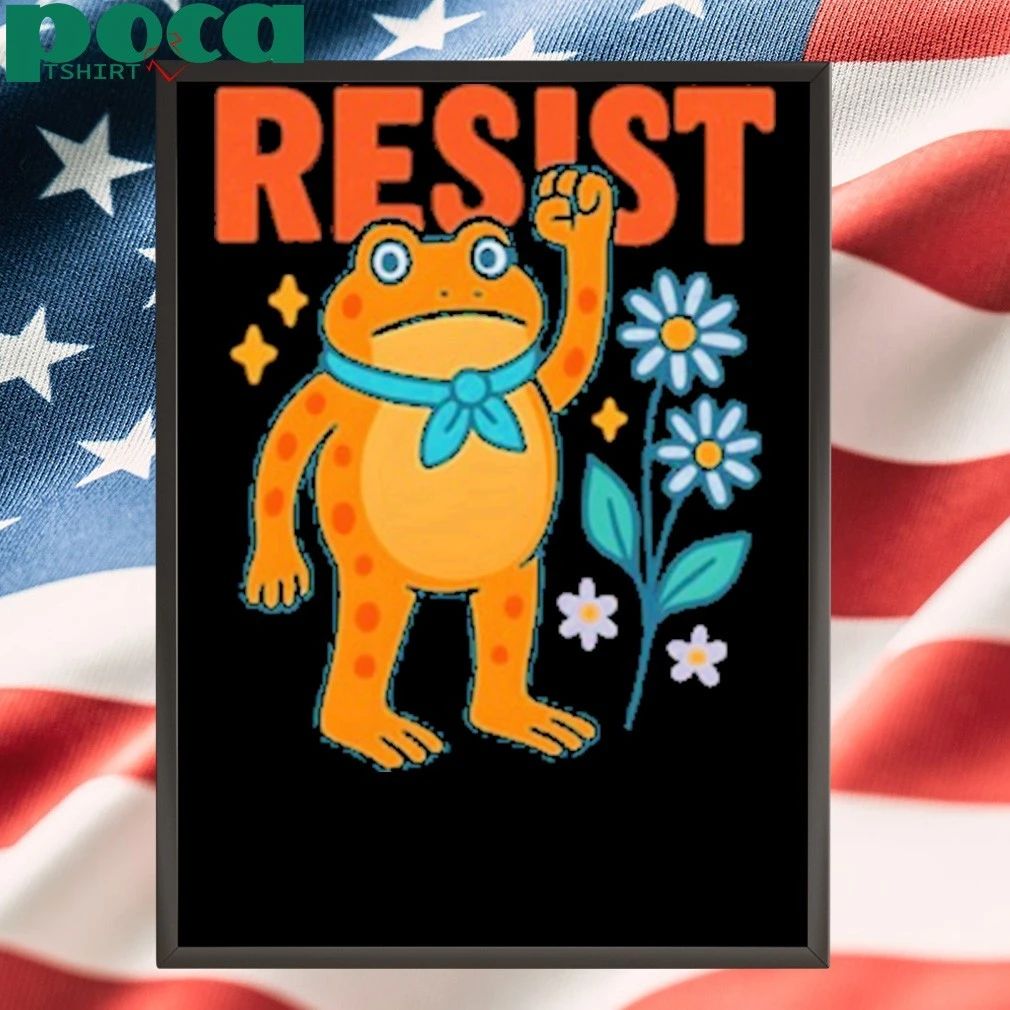 Resist-Frog Portland Frog Flower T-Shirt