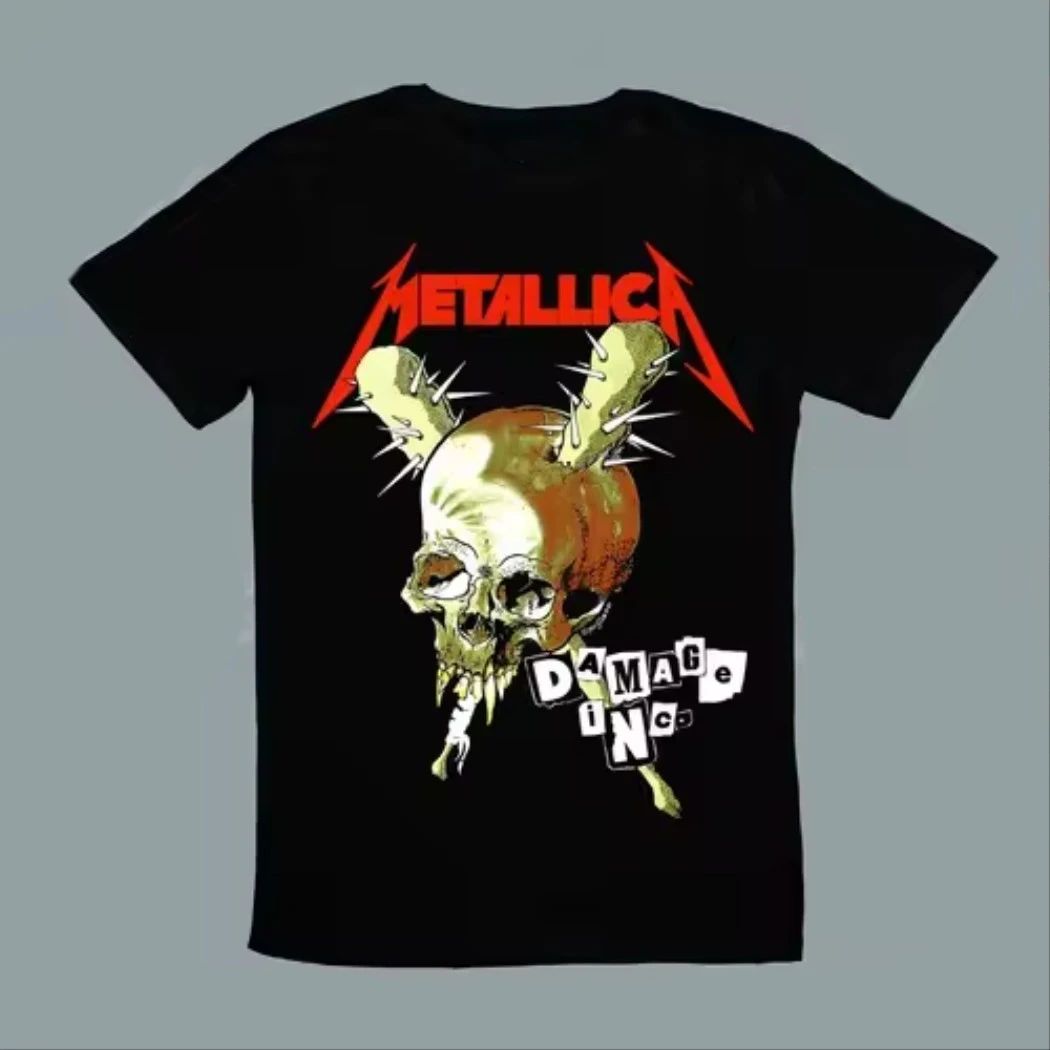 Metallica Damage Inc Skull T-Shirt – Master of Puppets Heavy Metal Rock Band Tee