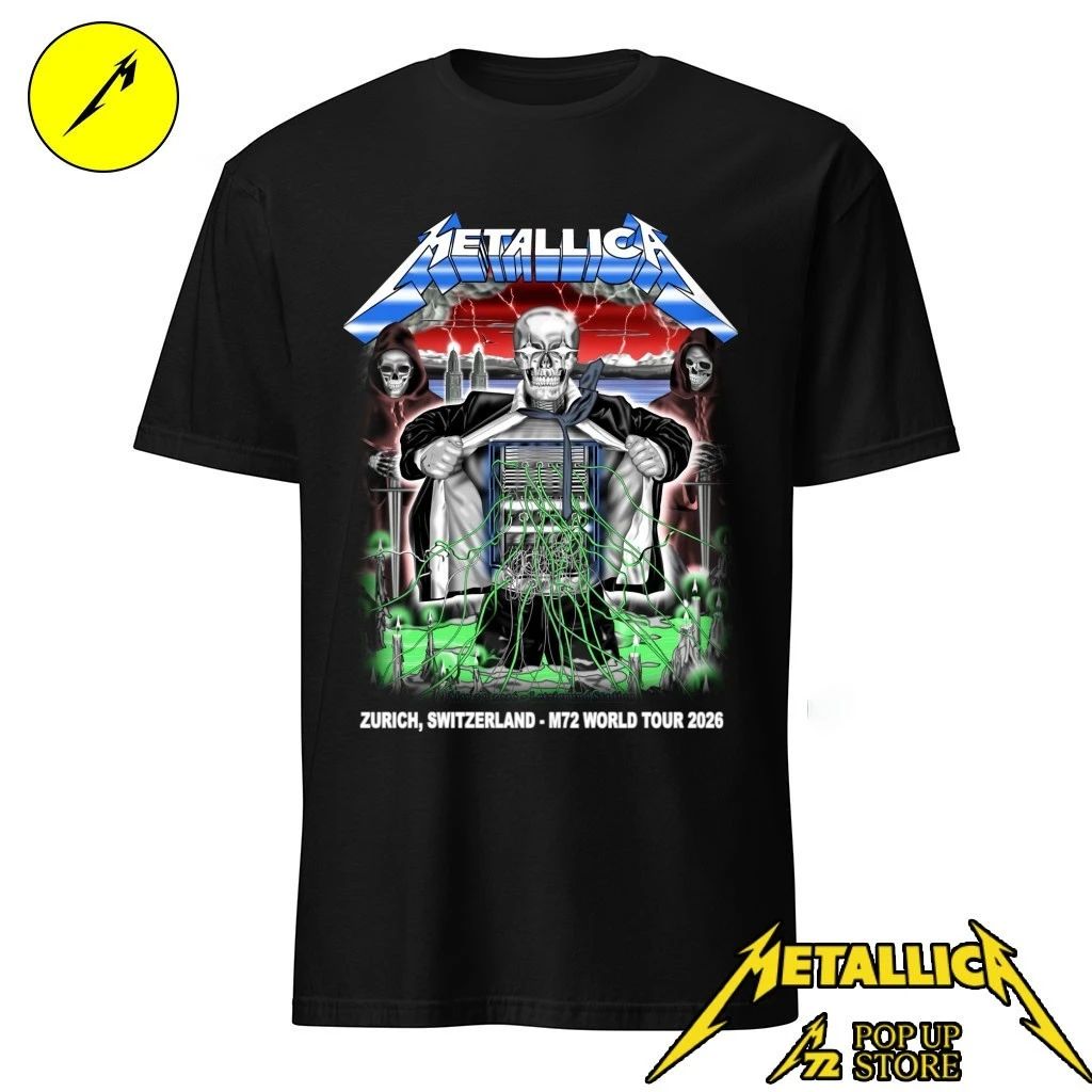 Metallica M72 Zurich 2026 limited-edition Poster By Luca Schenardi T-Shirt – Stadion Letzigrund, Switzerland – May 27, 2026