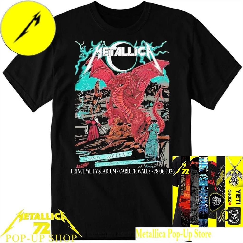 Metallica M72 Cardiff 2026 Shirt – Duchess Of Dark White Duck Edition Principality Stadium Concert T-Shirt