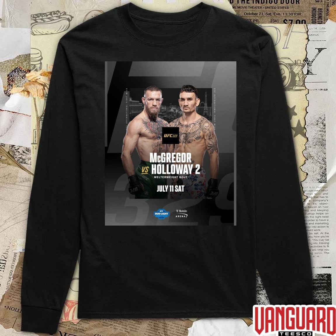 UFC 329 Conor McGregor and Max Holloway July 11, 2026 Welterweight Bout T-Mobile Arena Poster t-shirt