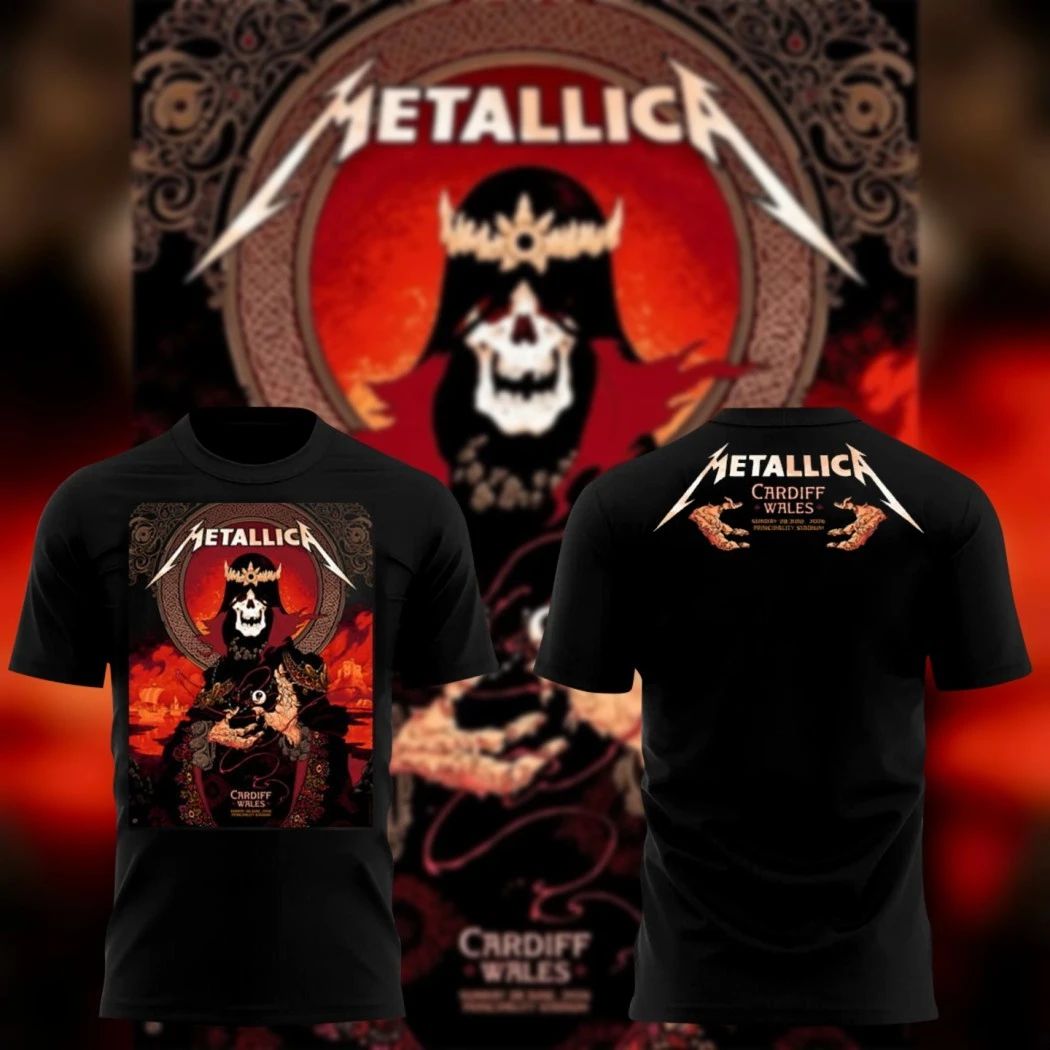 Metallica M72 Cardiff 2026 Celtic Skull King Double Sided T-Shirt