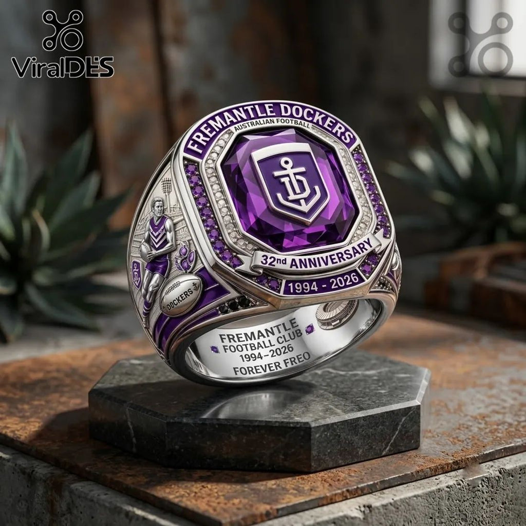 Fremantle Dockers 32nd Anniversary Engraved Ring