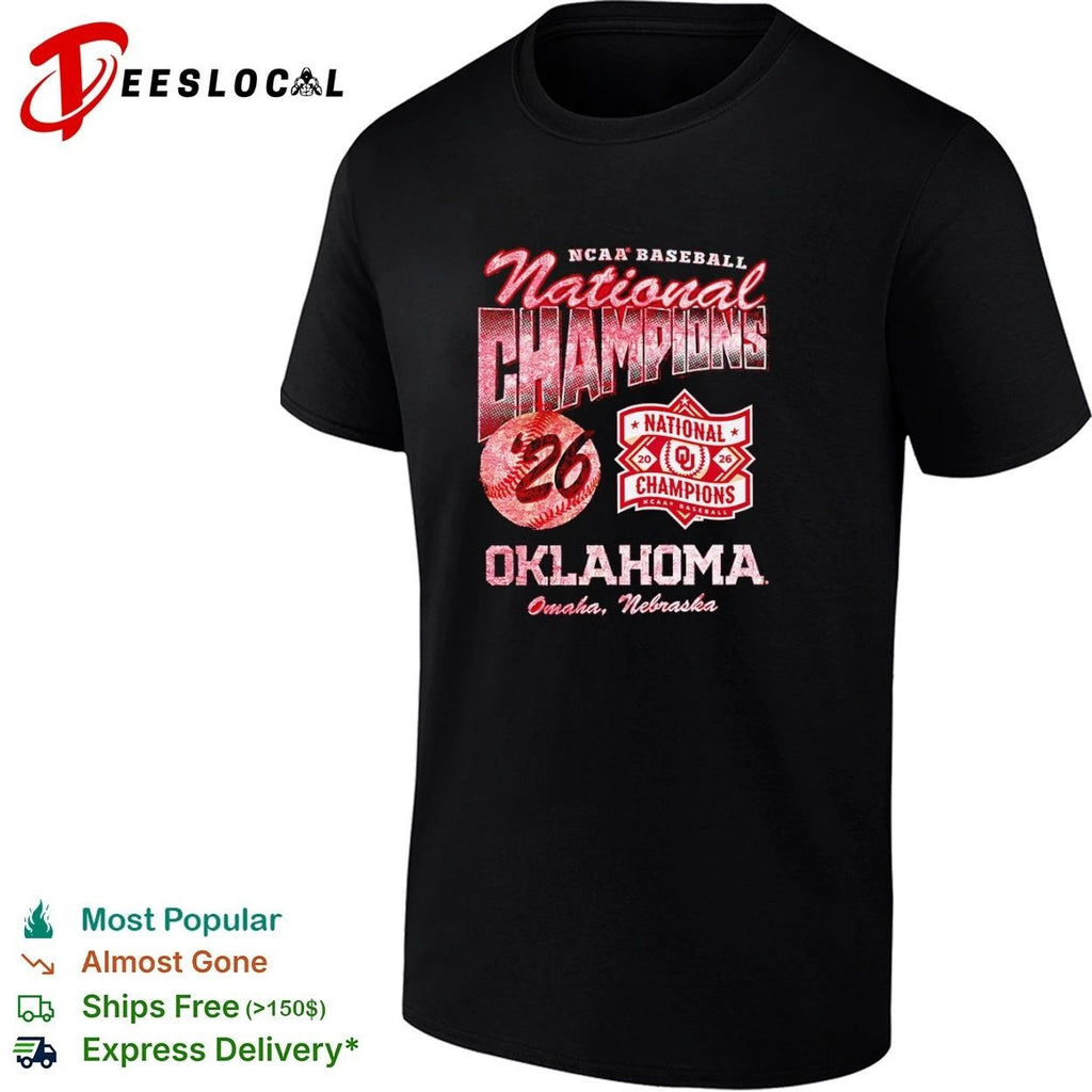 NCAA Baseball National Champions 26 Oklahoma Omaha Nebraska T-shirt
