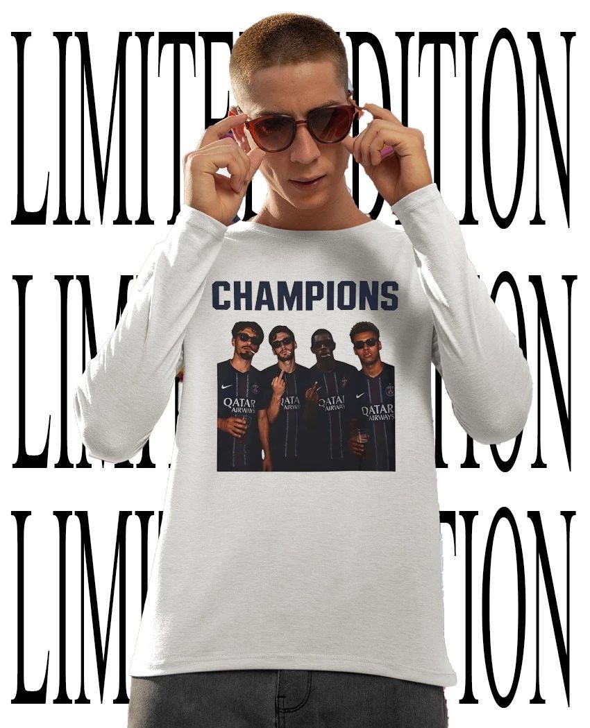 Paris Saint-Germain Celebratory Champions Middle Finger Smoking Drink T-Shirt