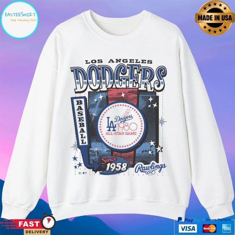 Los Angeles Dodgers Baseball Since 1958 Cooperstown Rawlings Poster ’47 Foundation T-shirt