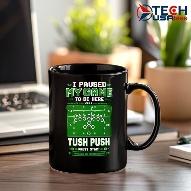 I paused my game to be here tush push football pixel shirt