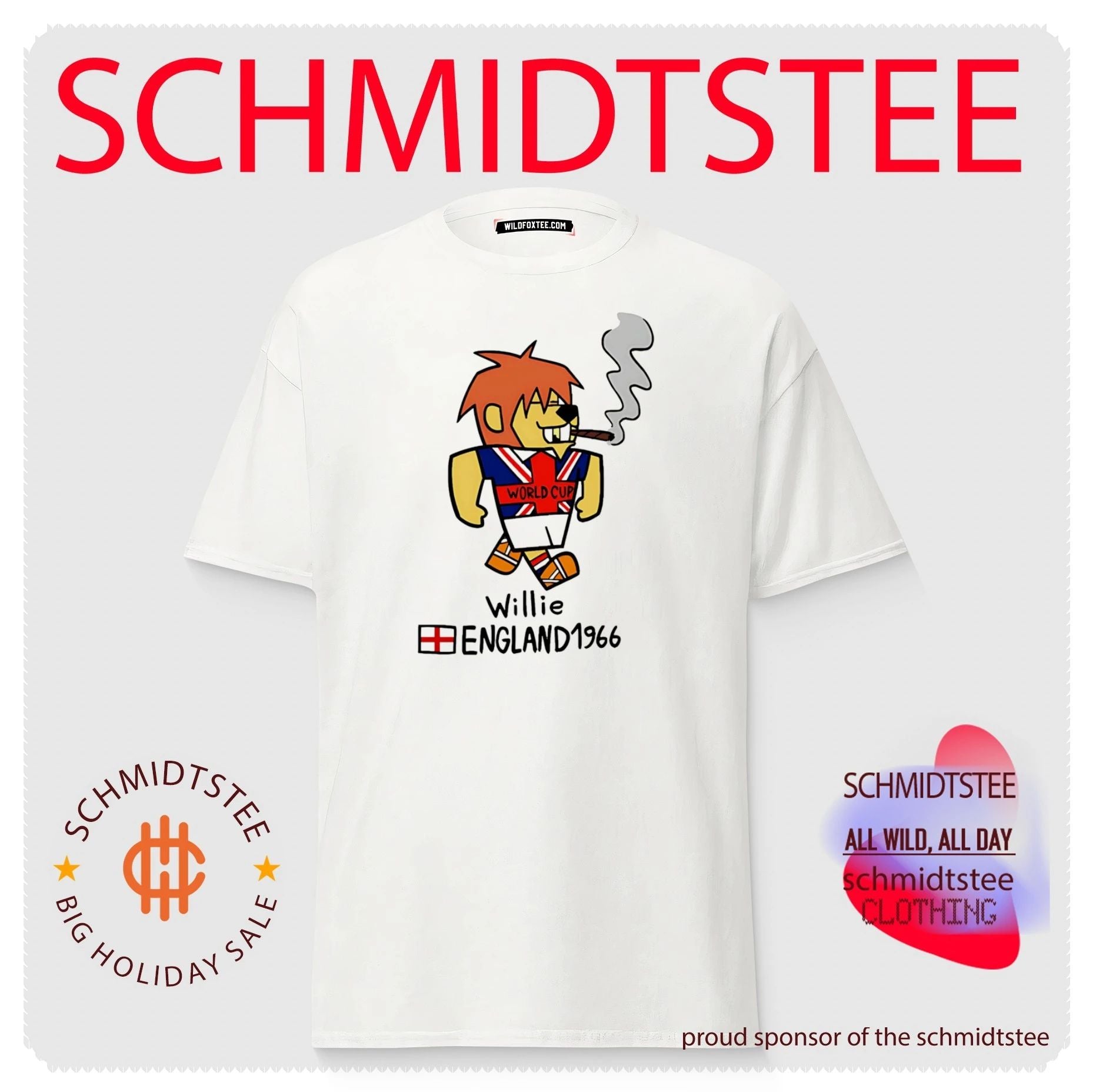 World Cup Mascots Willie England 1966 Football Mascot shirt