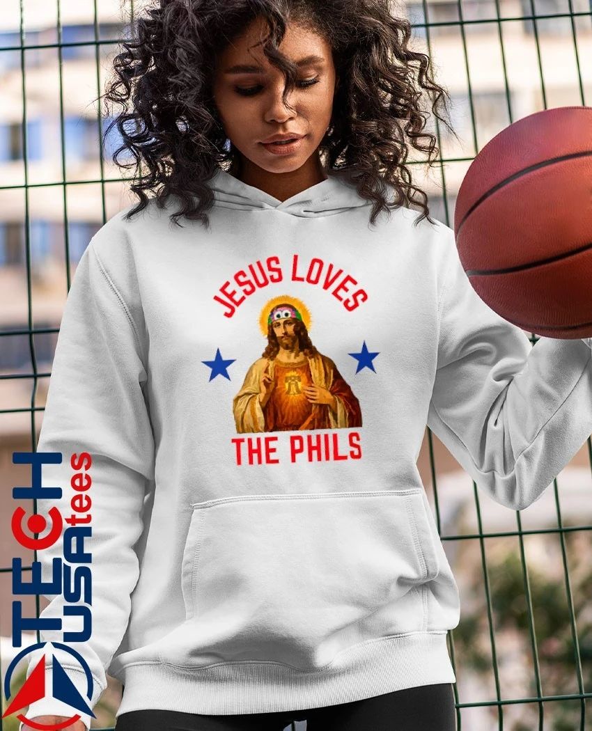 Jesus loves the Phils Phillie Phanatic eye headband shirt