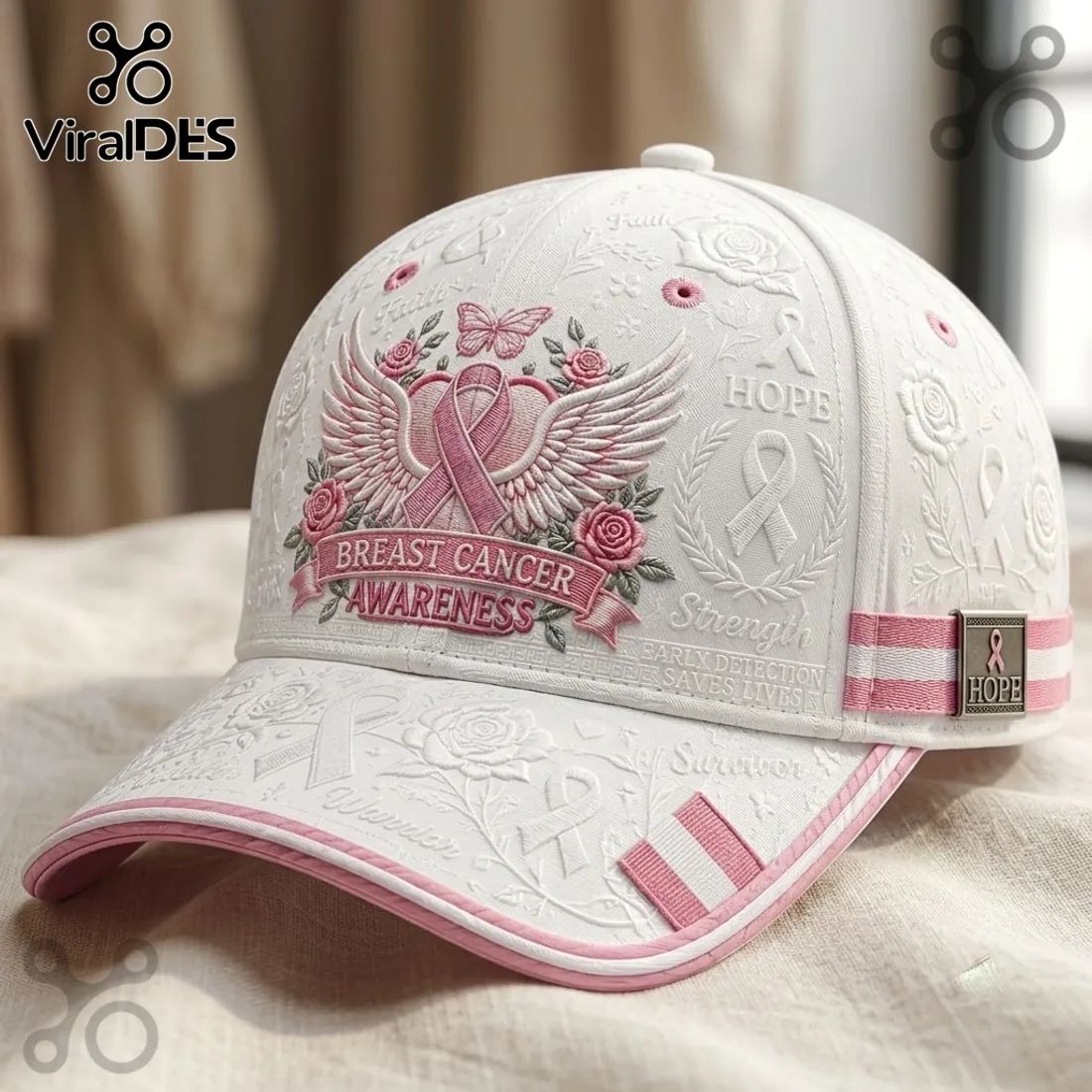 Breast Cancer Awareness 2026 Rose Baseball Cap