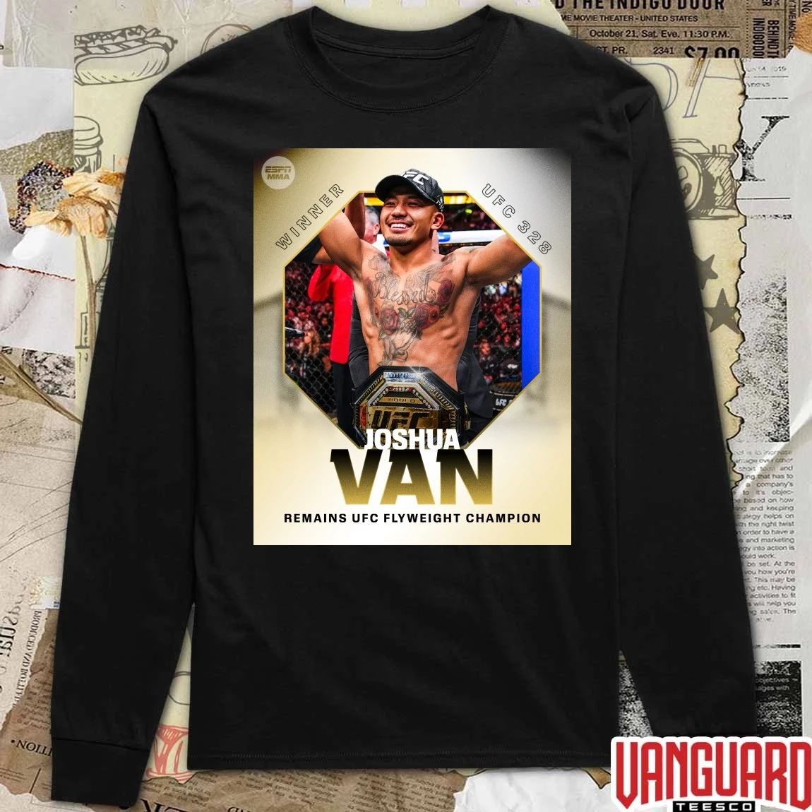 Joshua Van Remains UFC Flyweight Champion 2026 Winner UFC 328 Poster t-shirt