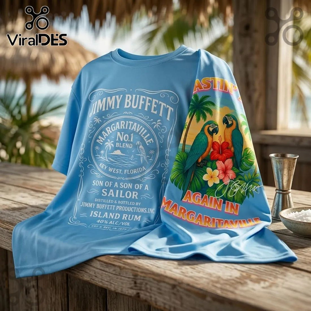 Jimmy Buffett Wastin Away Margaritaville Blue T-Shirt