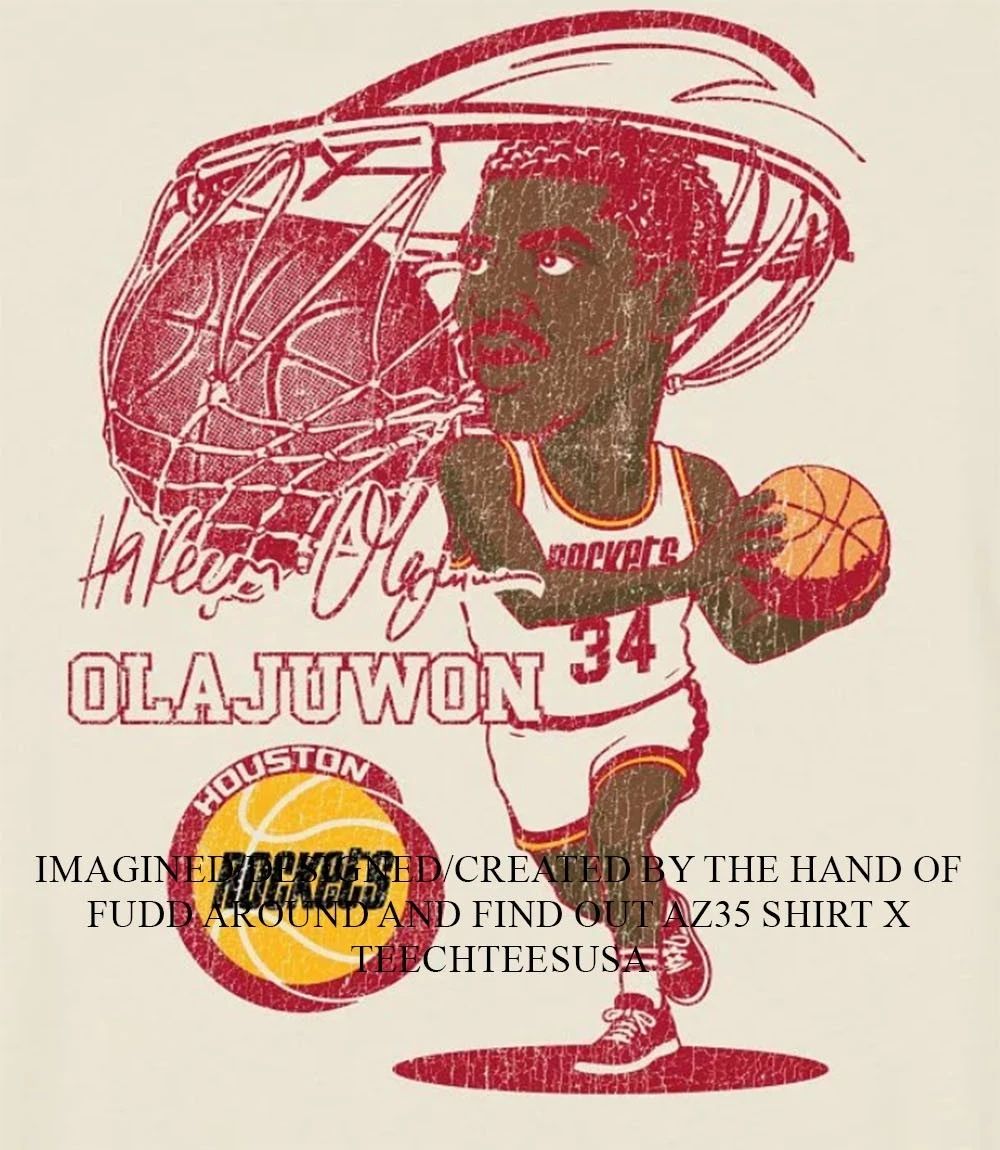 Houston Rockets Hakeem Olajuwon signature caricature shirt