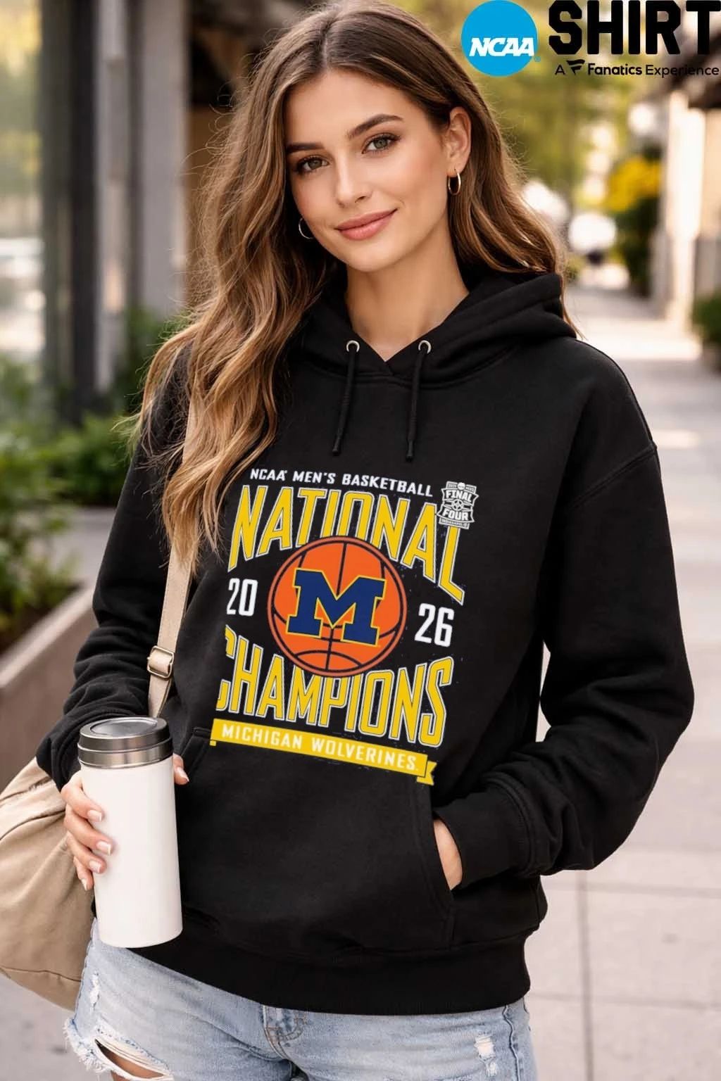 Michigan Wolverines 2026 NCAA Men’s Basketball National Champions Hooded Long-Sleeve T-Shirt