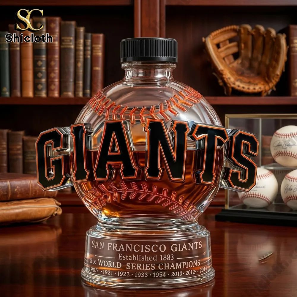 San Francisco Giants 8x World Series ChampsWhiskey Bottle
