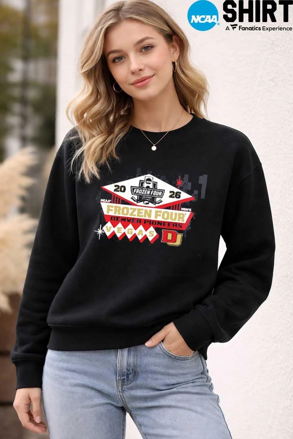 Denver Pioneers Men’s Hockey 2026 NCAA Frozen Four Vegas Logo Shirt
