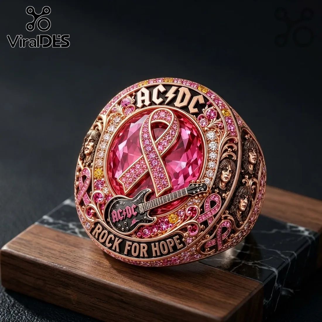 AC/DC Rock For Hope Breast Cancer Awareness Ring