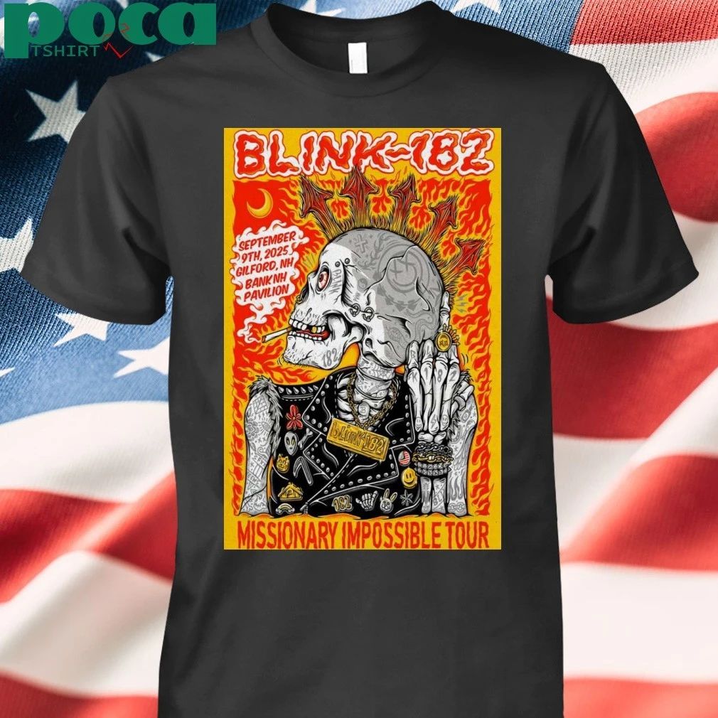 Blink-182 Tour Gilford NH 09 09 2025 Poster T-shirt