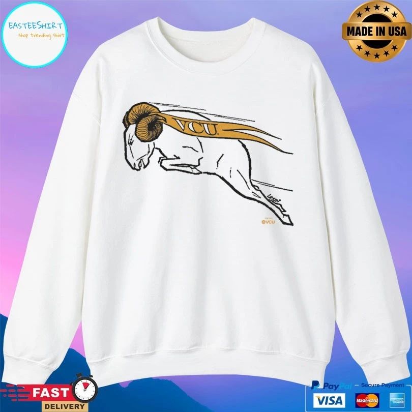 VCU Retro Jumping Ram Logo Ringer T-shirts