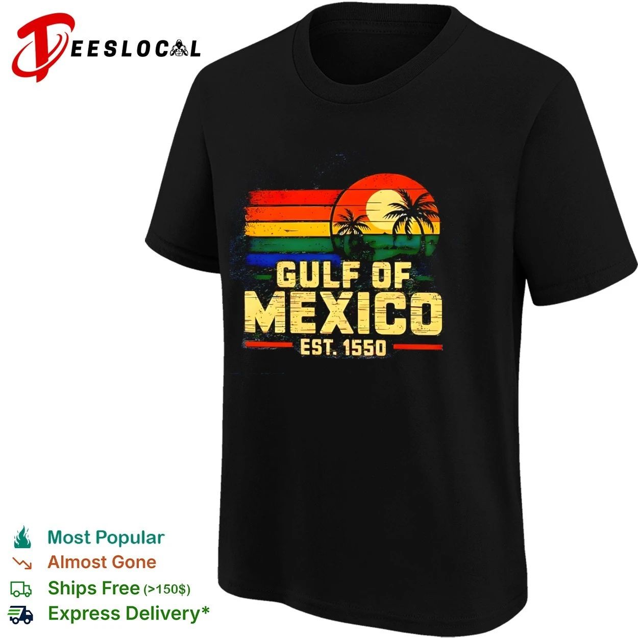 Gulf of Mexico Est 1550 Beach Coastal T-shirt
