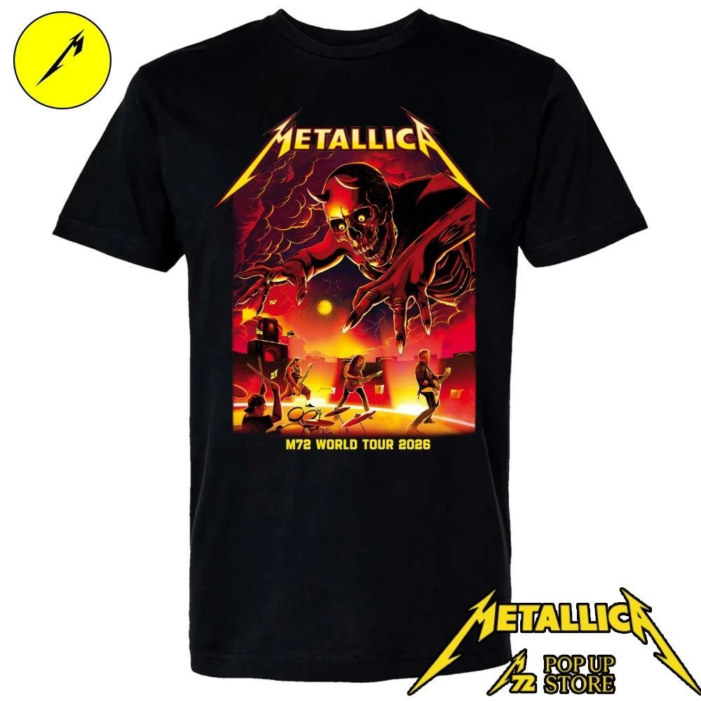 T-Shirt Metallica Bologna 2026 Stadio Dall’Ara – Official Pop-Up Store Merch