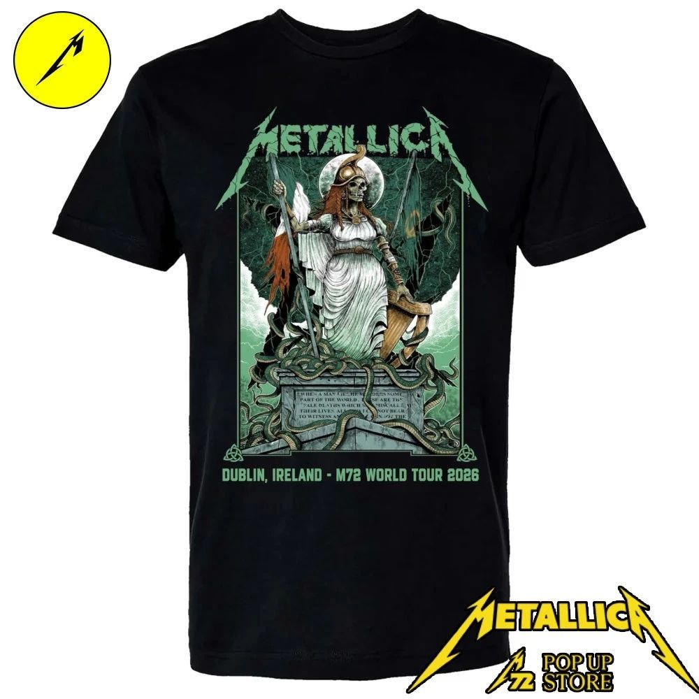 Metallica at Aviva Stadium in Dublin, Ireland, on June 19, 2026, on the M72 World Tour T-Shirt