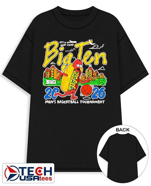2026 Big Ten Men’s Basketball Tournament hotdog skyline shirt by bigtenstore