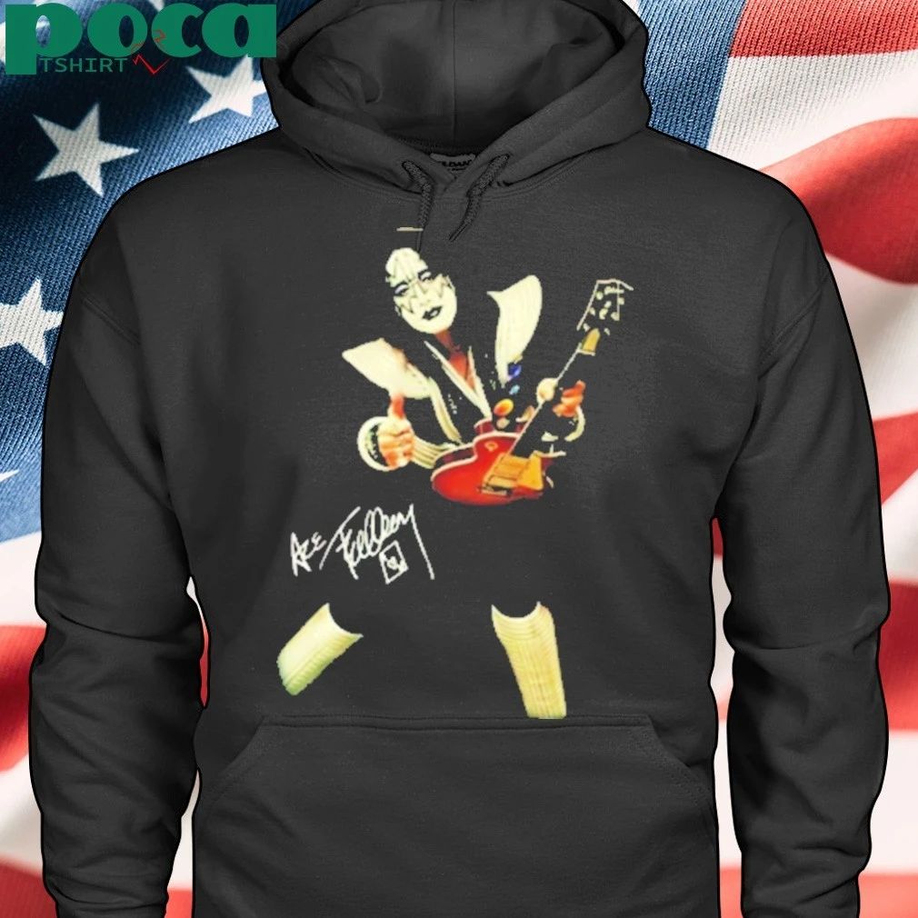 Ace Frehley with Guitar and Signature T-Shirt