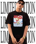 Jesus skateboarding shreds caricature tee