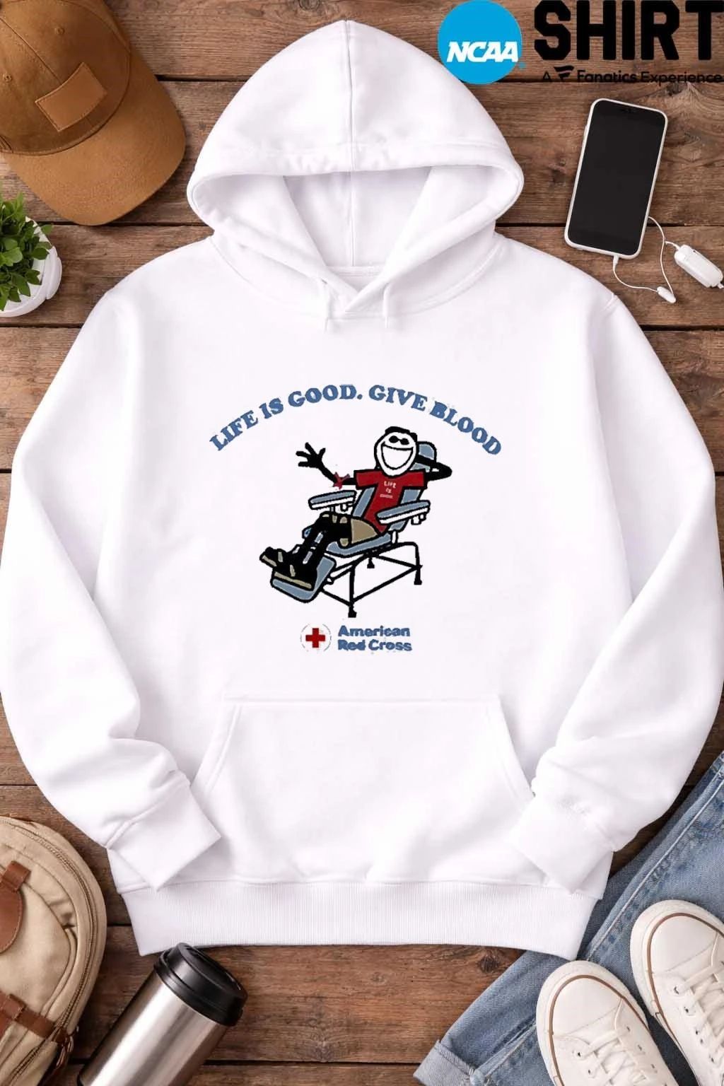 Life Is Good Give Blood American Red Cross shirt