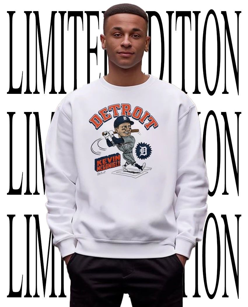 Detroit Tigers Baseball Kevin McGonigle slugger swing caricature shirt