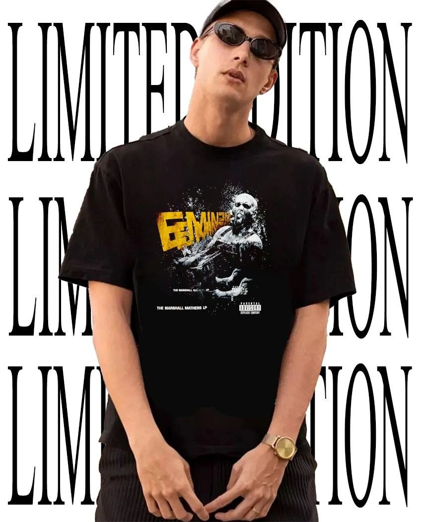 Eminem The Marshall Mathers LP album cover art chainsaw graphic shirt