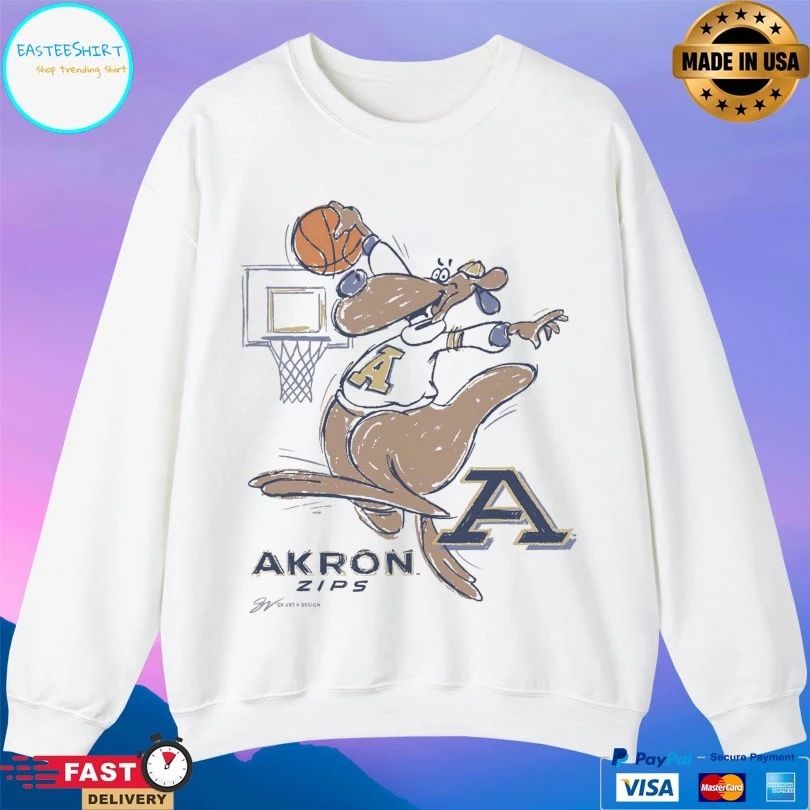 Akron Zip Basketball Cartoon T-shirts