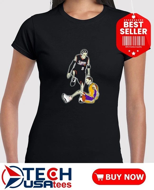 Allen Iverson steps over Tyronn Lue skeleton shirt