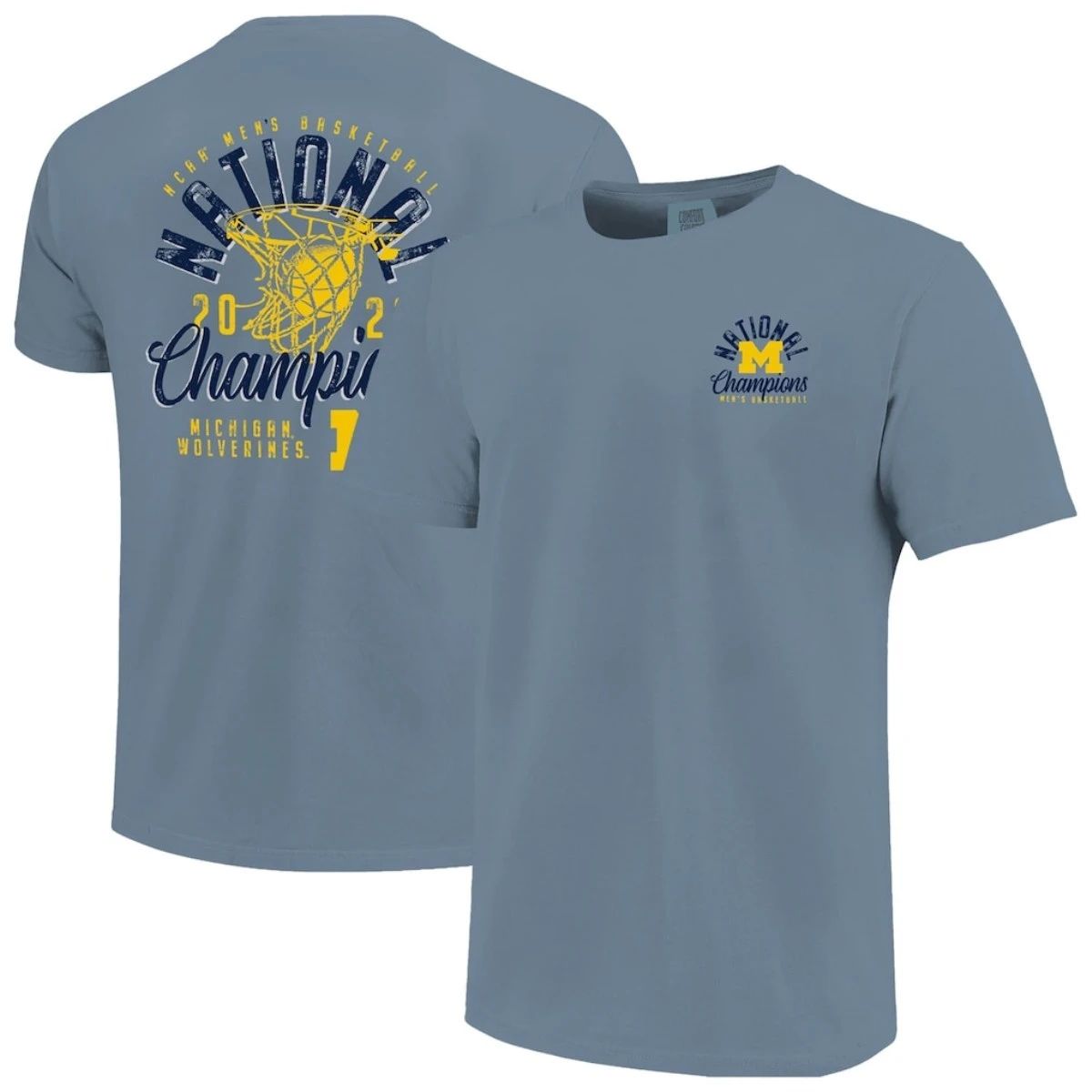 Michigan Wolverines 2026 NCAA Men’s Basketball National Champions Distressed Net T-Shirt
