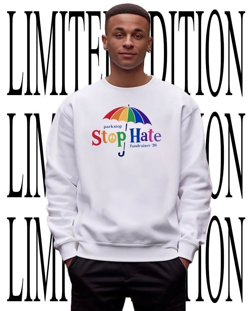 Parkstop Stop Hate Fundraiser 2026 Pride umbrella shirt