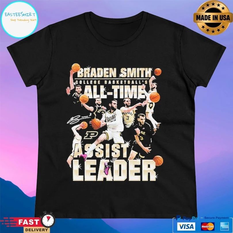Purdue Boilermakers Men’s Basketball Braden Smith College Basketball’s All-Time Assist Leader T-shirts