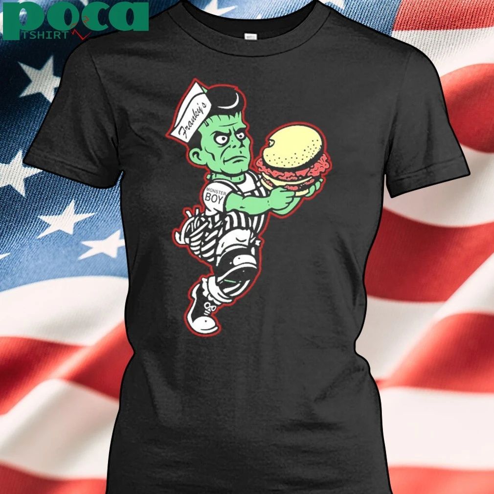 Franky’s Monster boy holding Hamburger T-shirt