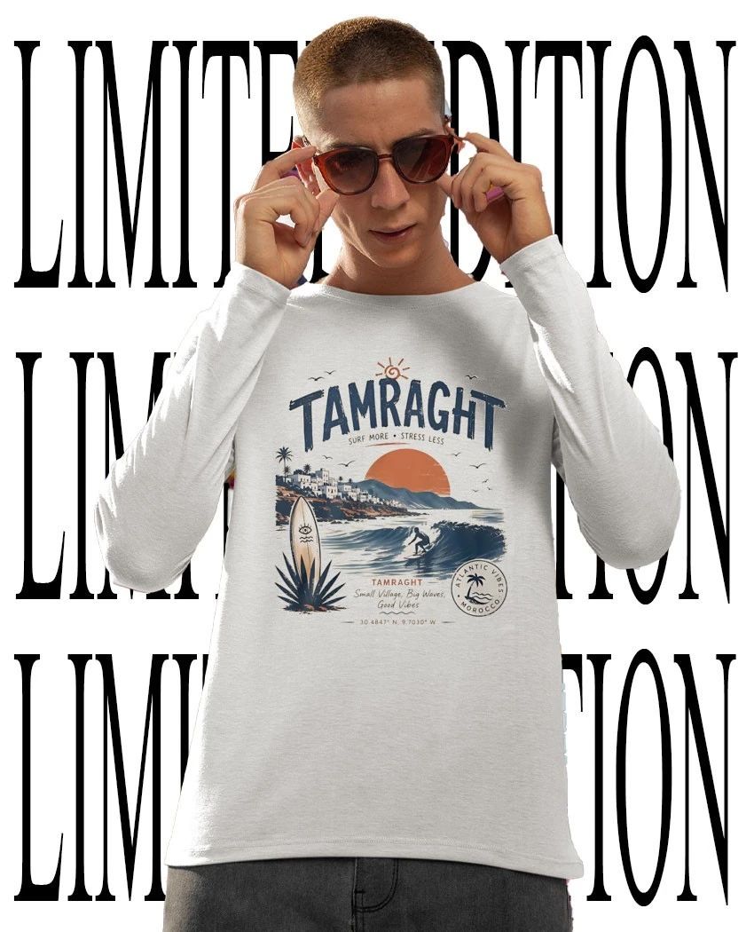 Tamraght surf more stress less shirt
