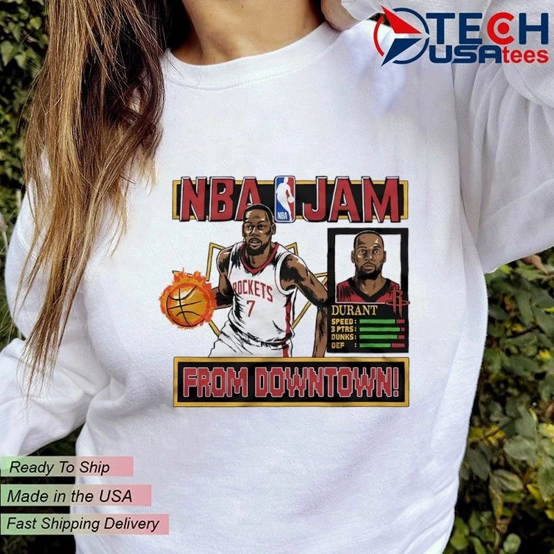 NBA Jam Houston Rockets Kevin Durant from downtown shirt